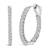 14K Gold 1.0 Cttw Oval Lab Grown Diamond Hoop Earrings-3 thumbnail 4