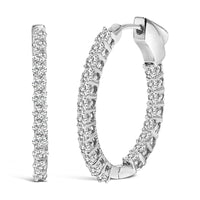 14K Gold 1.0 Cttw Oval Lab Grown Diamond Hoop Earrings