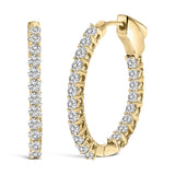 14K Gold 1.0 Cttw Oval Lab Grown Diamond Hoop Earrings-2 thumbnail 3