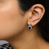 .925 Sterling Silver Garnet and 1/5 Cttw Diamond Drop Earring-2 thumbnail 3
