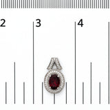 .925 Sterling Silver Garnet and 1/5 Cttw Diamond Drop Earring-4 thumbnail 5