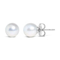 .925 Sterling Silver 7-7.5MM  Cultured Freshwater Pearl Solitaire Stud Earrings-0