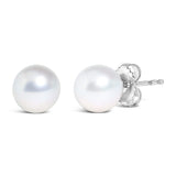 14K Gold Cultured Freshwater Pearl Solitaire Stud Earrings-3 thumbnail 4