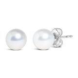 .925 Sterling Silver 7-7.5MM  Cultured Freshwater Pearl Solitaire Stud Earrings-1 thumbnail 2
