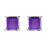 14K Gold 5x5MM Princess Cut Gemstone Solitaire Stud Earrings-7 thumbnail 8