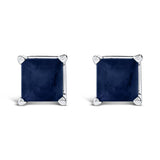 14K Gold 5x5MM Princess Cut Gemstone Solitaire Stud Earrings-5 thumbnail 6