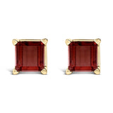 14K Gold 5x5MM Princess Cut Gemstone Solitaire Stud Earrings-2 thumbnail 3