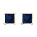 14K gold solitaire ring with one princess-cut center stone