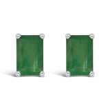 14K Gold 6x4MM Emerald Shaped Gemstone Solitaire Stud Earrings-6 thumbnail 7
