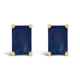 14K gold ring with emerald-cut emerald in a solitaire setting thumbnail 1