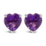 14K Gold 5MM Heart Cut Gemstone Solitaire Stud Earrings-7 thumbnail 8