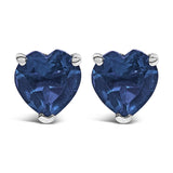 14K Gold 5MM Heart Cut Gemstone Solitaire Stud Earrings-5 thumbnail 6