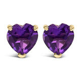 14K Gold 5MM Heart Cut Gemstone Solitaire Stud Earrings-4 thumbnail 5