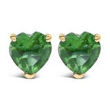 14K Gold 5MM Heart Cut Gemstone Solitaire Stud Earrings-3 thumbnail 4