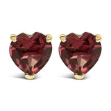 14K Gold 5MM Heart Cut Gemstone Solitaire Stud Earrings-2 thumbnail 3