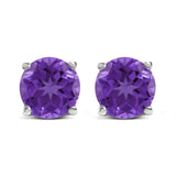 14K Gold 5X5MM Round Gemstone Solitaire Stud Earrings-8 thumbnail 9