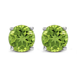 14K Gold 5X5MM Round Gemstone Solitaire Stud Earrings-7 thumbnail 8