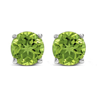 14K Gold 5X5MM Round Gemstone Solitaire Stud Earrings