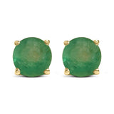 14K Gold 5X5MM Round Gemstone Solitaire Stud Earrings-3 thumbnail 4
