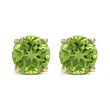 14K Gold 5X5MM Round Gemstone Solitaire Stud Earrings-2 thumbnail 3