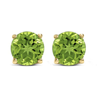 14K Gold 5X5MM Round Gemstone Solitaire Stud Earrings