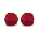 14K Gold 5X5MM Round Gemstone Solitaire Stud Earrings-1 thumbnail 2