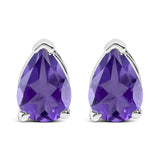14K Gold 6x4MM Pear Shaped Gemstone Solitaire Stud Earrings-7 thumbnail 8