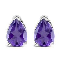 14K Gold 6x4MM Pear Shaped Gemstone Solitaire Stud Earrings