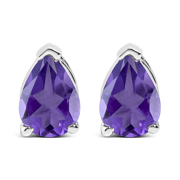 14K Gold 6x4MM Pear Shaped Gemstone Solitaire Stud Earrings