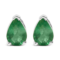 14K Gold 6x4MM Pear Shaped Gemstone Solitaire Stud Earrings