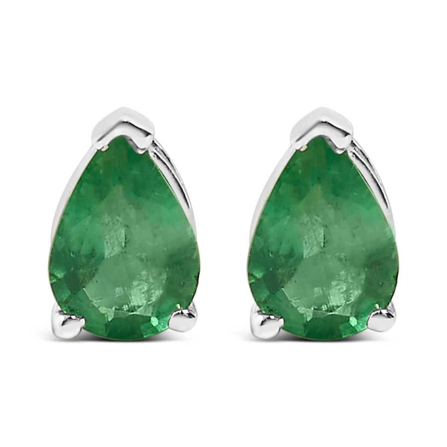 14K Gold 6x4MM Pear Shaped Gemstone Solitaire Stud Earrings