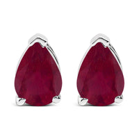 14K Gold 6x4MM Pear Shaped Gemstone Solitaire Stud Earrings