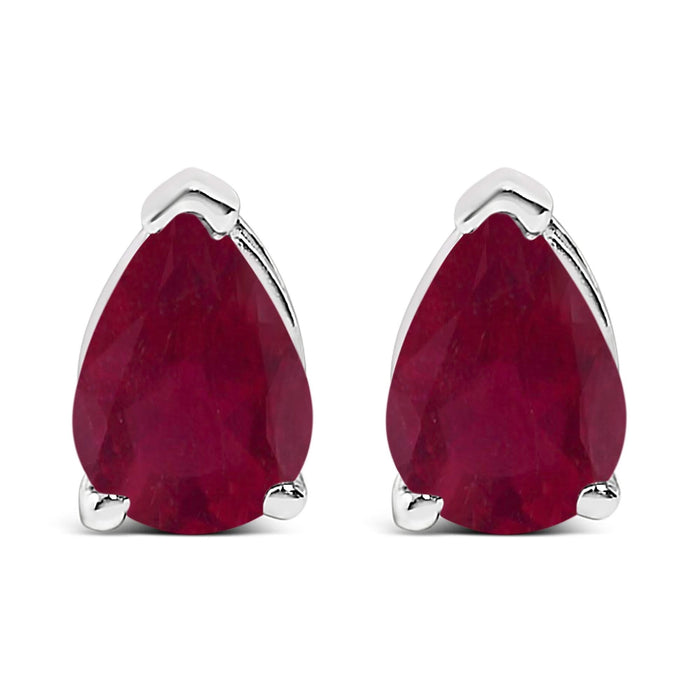 14K Gold 6x4MM Pear Shaped Gemstone Solitaire Stud Earrings