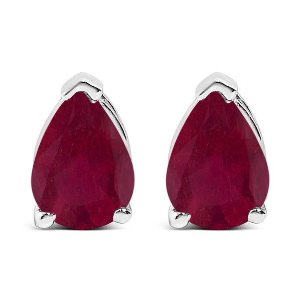 14K Gold 6x4MM Pear Shaped Gemstone Solitaire Stud Earrings