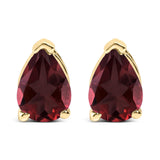 14K Gold 6x4MM Pear Shaped Gemstone Solitaire Stud Earrings-2 thumbnail 3