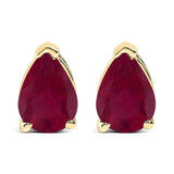 14K Gold 6x4MM Pear Shaped Gemstone Solitaire Stud Earrings-1 thumbnail 2