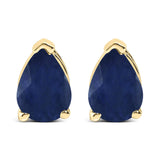 14K gold ring with pear shaped gemstone in solitaire setting thumbnail 1