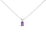 14K Gold 6x4MM Emerald Cut Gemstone Solitaire Pendant Necklace-7 thumbnail 8