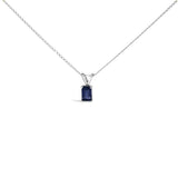 14K Gold 6x4MM Emerald Cut Gemstone Solitaire Pendant Necklace-5 thumbnail 6