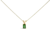 14K Gold 6x4MM Emerald Cut Gemstone Solitaire Pendant Necklace-3 thumbnail 4