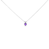 14K Gold 5X5 MM Heart Shaped Gemstone Solitaire Pendant Necklace-7 thumbnail 8