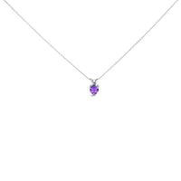 14K Gold 5X5 MM Heart Shaped Gemstone Solitaire Pendant Necklace
