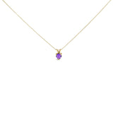 14K Gold 5X5 MM Heart Shaped Gemstone Solitaire Pendant Necklace-4 thumbnail 5