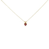 14K Gold 5X5 MM Heart Shaped Gemstone Solitaire Pendant Necklace-2 thumbnail 3