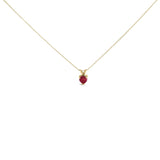 14K Gold 5X5 MM Heart Shaped Gemstone Solitaire Pendant Necklace-1 thumbnail 2