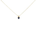 14K gold heart solitaire pendant necklace with prong-set center stone