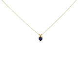 14K gold heart solitaire pendant necklace with prong-set center stone thumbnail 1