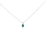 14K Gold 6x4MM Oval Shaped Gemstone Solitaire Pendant Necklace-6 thumbnail 7