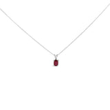 14K Gold 6x4MM Oval Shaped Gemstone Solitaire Pendant Necklace-9 thumbnail 10