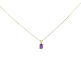 14K Gold 6x4MM Oval Shaped Gemstone Solitaire Pendant Necklace-4 thumbnail 5